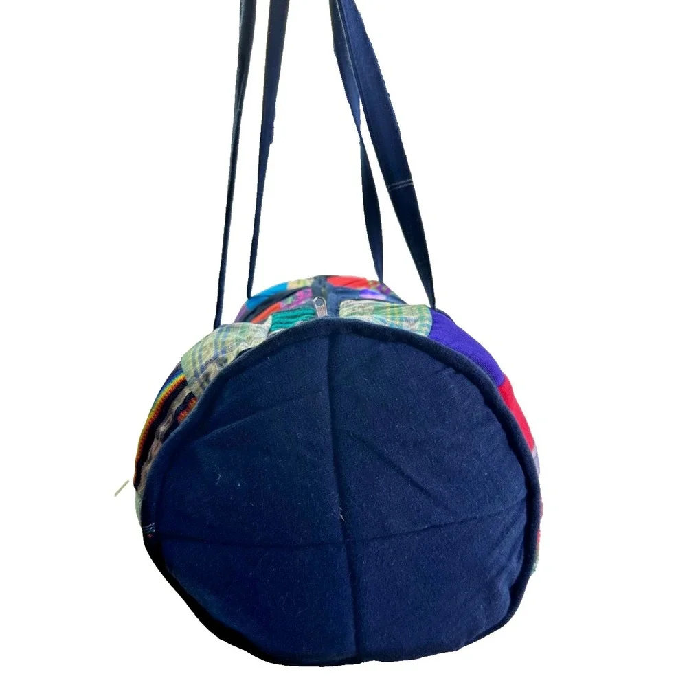 Guatemalan Large Hippie Duffel Bag‎ Embroidered Quilted Patchwork Overnight Gym